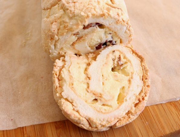 Cherry & Marscapone Cream Pavalova Roll